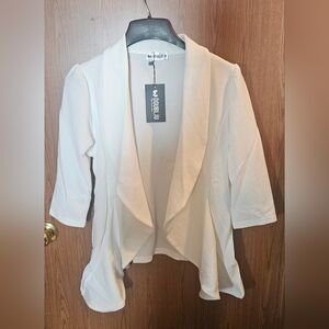 Doublju Elegant White Light Weight Jacket